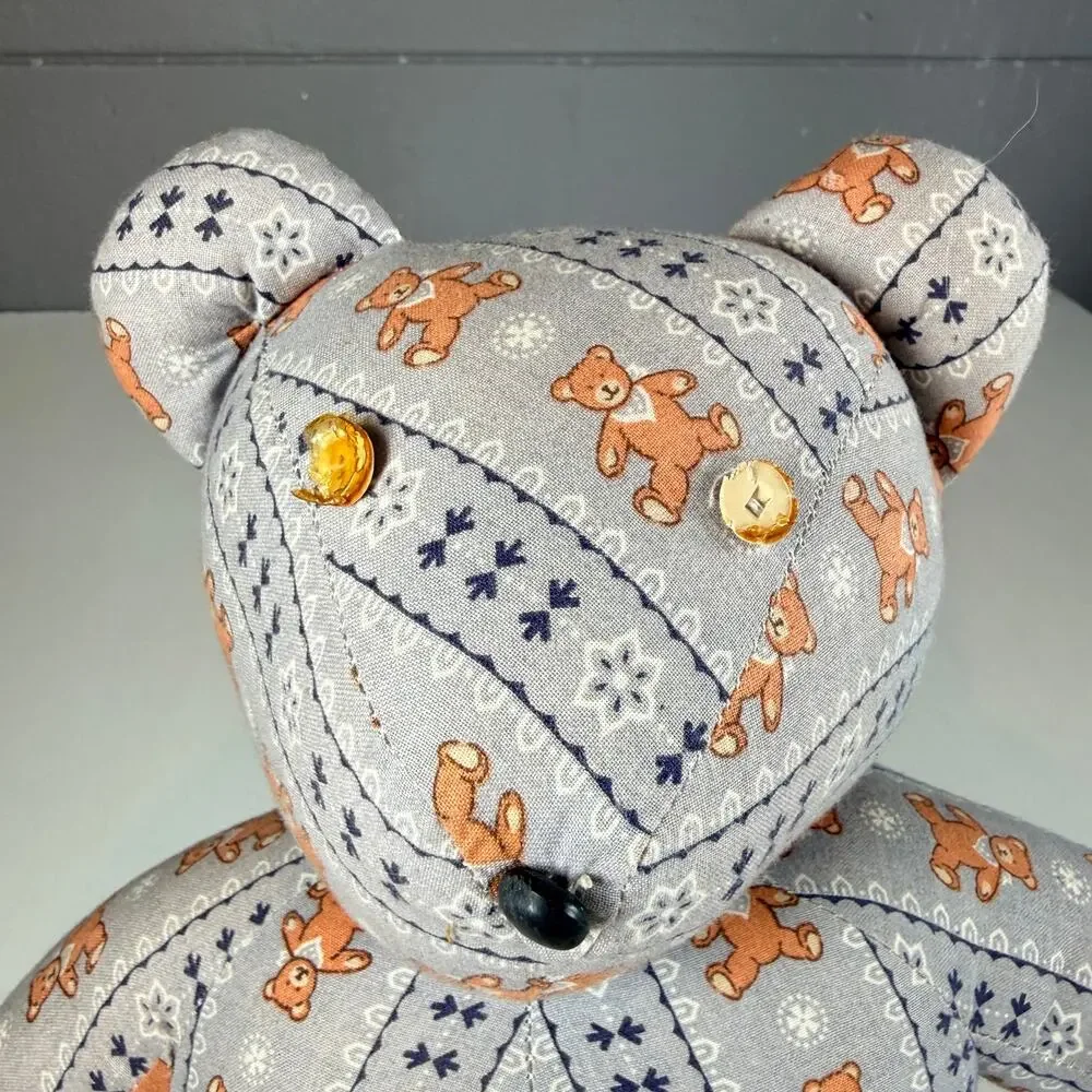 Vintage Handmade Memory Bear Custom Keepsake Teddy Bear from Loved Ones Clothes